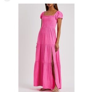 LoveShackFancy | Dresses | Loveshackfancy Stacy Floral Silk Button Front  Puff Sleeve Maxi Dress | Poshmark